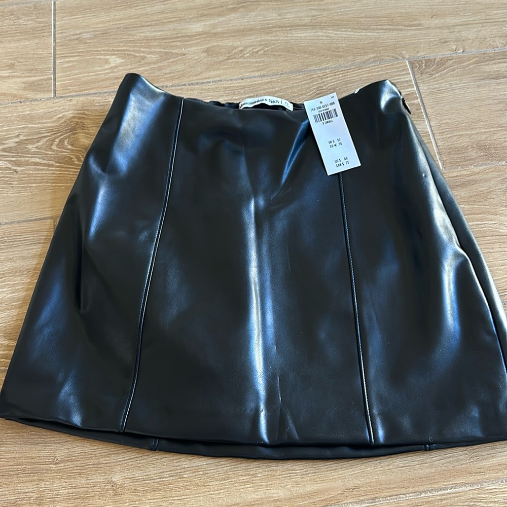 Vegan leather mini skort